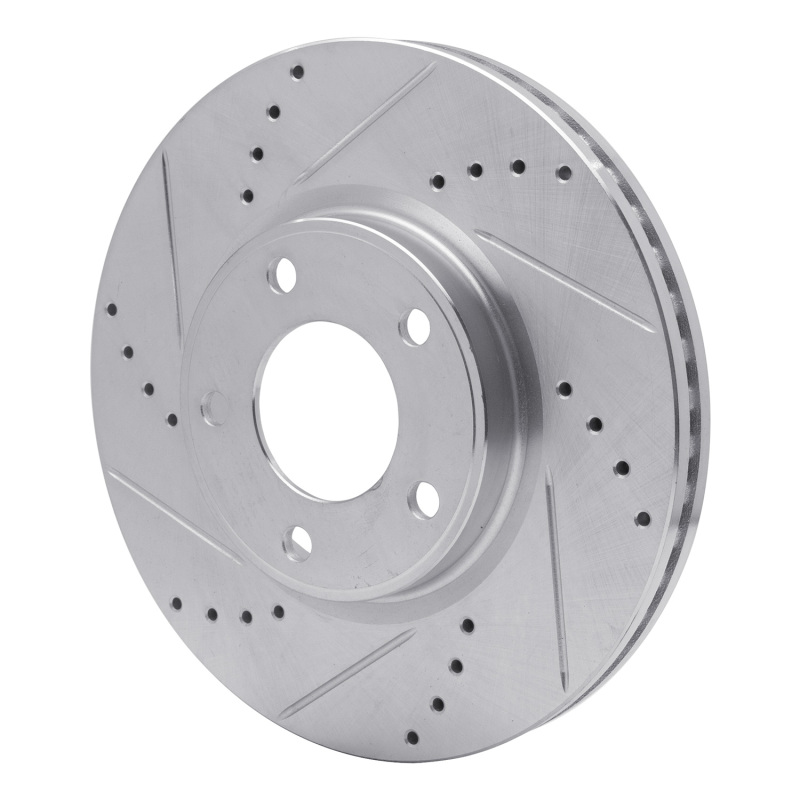 Ford Edge Brake Rotor (1) - Front Left - R1 Concepts - Drilled & Slotted - Silver - `07-`08